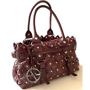 NWOT Francesco Biasia Leather Merlot Tote